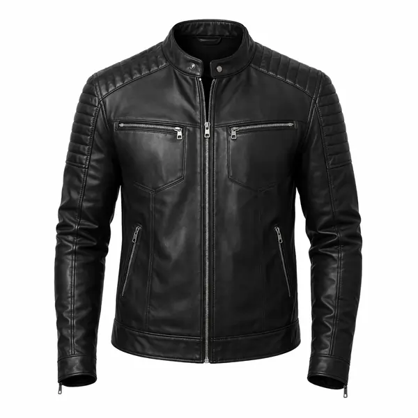mens slim fit black leather jacket leather coats & jackets